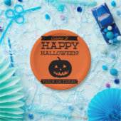 Typografisches Retro Halloween Pappteller (Party)