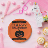 Typografisches Retro Halloween Pappteller (Party)