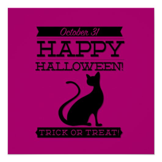 Typografisches Retro Halloween Poster (Vorderseite)