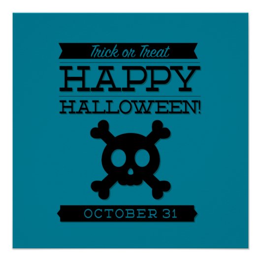 Typografisches Retro Halloween Poster (Vorderseite)
