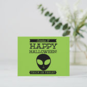 Typografisches Retro Halloween Postkarte (Stehend Vorderseite)