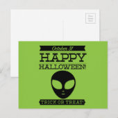 Typografisches Retro Halloween Postkarte (Vorne/Hinten)