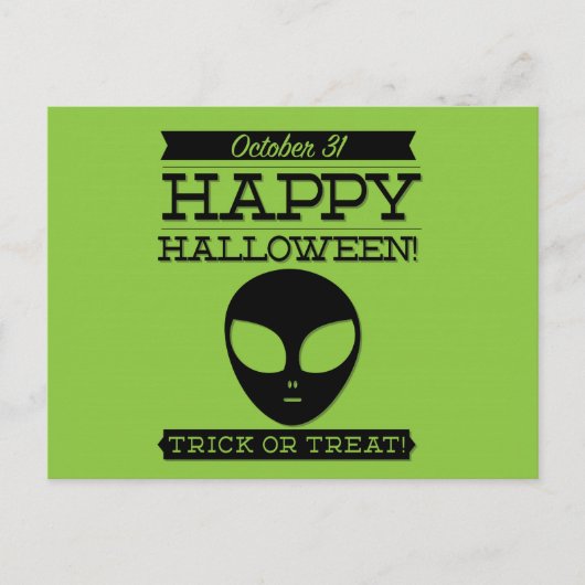 Typografisches Retro Halloween Postkarte (Vorderseite)
