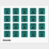 Typografisches Retro Halloween Quadratischer Aufkleber (Blatt)