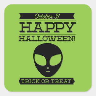 Typografisches Retro Halloween Quadratischer Aufkleber