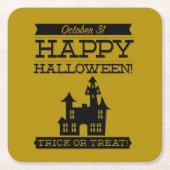 Typografisches Retro Halloween Rechteckiger Pappuntersetzer (Vorderseite)