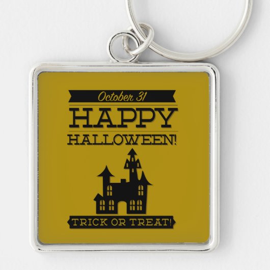 Typografisches Retro Halloween Schlüsselanhänger (Vorne)