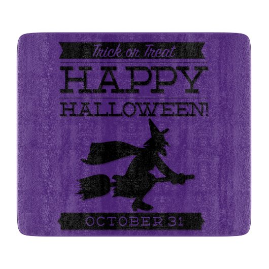 Typografisches Retro Halloween Schneidebrett (Vorderseite)