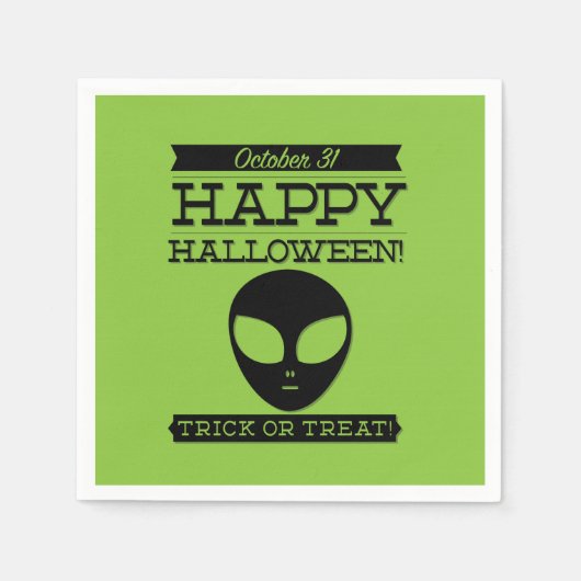 Typografisches Retro Halloween Serviette (Vorderseite)