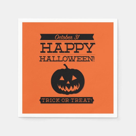 Typografisches Retro Halloween Serviette (Vorderseite)