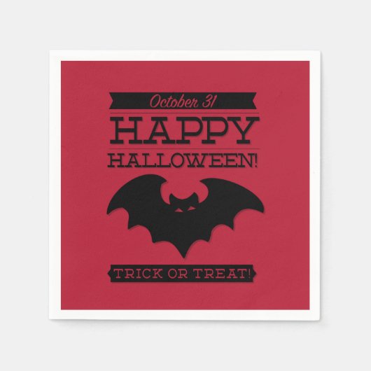 Typografisches Retro Halloween Serviette (Vorderseite)