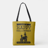 Typografisches Retro Halloween Tasche (Rückseite)