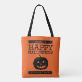 Typografisches Retro Halloween Tasche (Rückseite)
