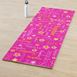 Typografisches Rosa Sophie Blumender Yogamatte