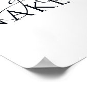 Typografisches Schwarz-Weiß-Zeichen Poster (Ecke)