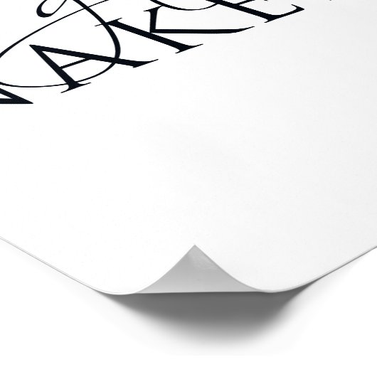 Typografisches Schwarz-Weiß-Zeichen Poster (Ecke)