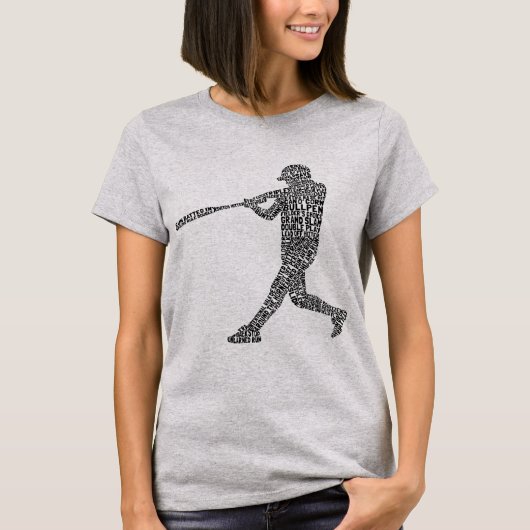 Typografisches Softball Baseball-T-Shirt T-Shirt (Vorderseite)
