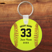 Typografisches Softballteam Schlüsselanhänger (Rückseite)