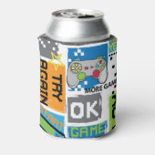 Typografisches Spiel Pixel: spielerischer Hintergr Dosenkühler (Kanne Rückseite)