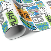 Typografisches Spiel Pixel: spielerischer Hintergr Geschenkpapier (Rolleneckpunkt)