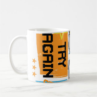 Typografisches Spiel Pixel: spielerischer Hintergr Kaffeetasse