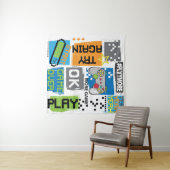 Typografisches Spiel Pixel: spielerischer Hintergr Wandteppich (Beispiel (Horizontal))