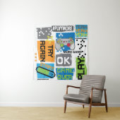 Typografisches Spiel Pixel: spielerischer Hintergr Wandteppich (Beispiel)