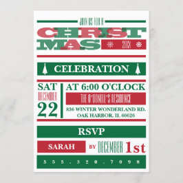 Typografisches Weihnachtsfest-Party Einladung