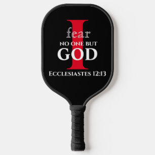 Typografy Bible Verse ● Ich fürchte niemanden auße Pickleball Schläger