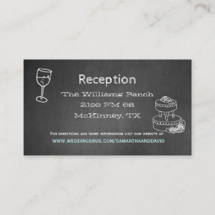 Typografy Chalk Board Wedding Reception Card Begleitkarte