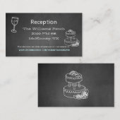 Typografy Chalk Board Wedding Reception Card Begleitkarte (Vorne/Hinten)