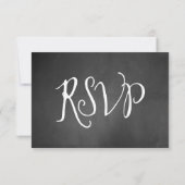 Typografy Chalk Board Wedding RSVP Card (Rückseite)
