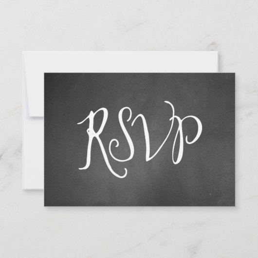 Typografy Chalk Board Wedding RSVP Card (Rückseite)