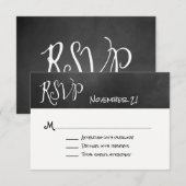 Typografy Chalk Board Wedding RSVP Card Karte (Vorne/Hinten)