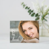 Typografy Foto Graduate Vielen Dank Postkarte (Stehend Vorderseite)