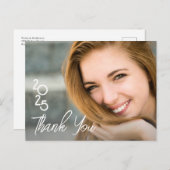 Typografy Foto Graduate Vielen Dank Postkarte (Vorne/Hinten)