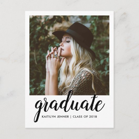 Typografy Graduation Party | Save the Date Foto Postkarte (Vorderseite)