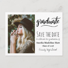 Typografy Graduation Party | Save the Date Foto Postkarte