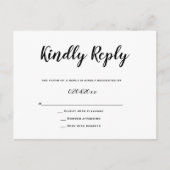 Typografy Response Wedding RSVP Cards Postkarte (Vorderseite)