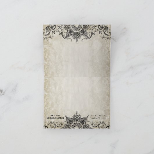 Typografy Style Gravers Schriftart Swirl Schnörkel Dankeskarte (Innenseite)