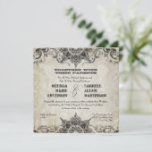 Typografy Style Gravers Schriftart Swirl Schnörkel Einladung (Stehend Vorderseite)