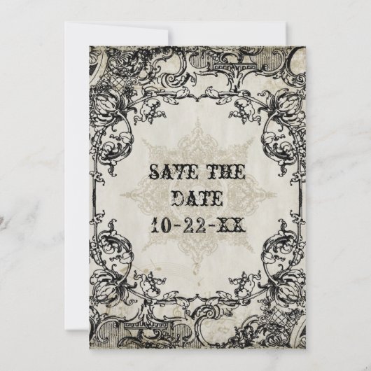 Typografy Style Gravers Schriftart Swirl Schnörkel Einladung (Rückseite)