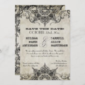 Typografy Style Gravers Schriftart Swirl Schnörkel Einladung (Vorne/Hinten)