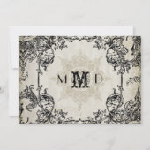 Typografy Style Gravers Schriftart Swirl Schnörkel Einladung (Rückseite)