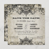 Typografy Style Gravers Schriftart Swirl Schnörkel Save The Date (Vorne/Hinten)