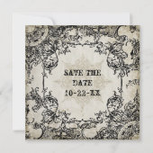 Typografy Style Gravers Schriftart Swirl Schnörkel Save The Date (Rückseite)