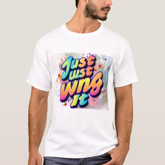 "Typografy Tshirt Fun: Just Wing '' (Vorderseite)
