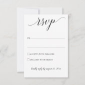Typografy Wedding RSVP / Reply Card (schwarz) (Vorderseite)