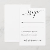 Typografy Wedding RSVP / Reply Card (schwarz) Karte (Vorne/Hinten)