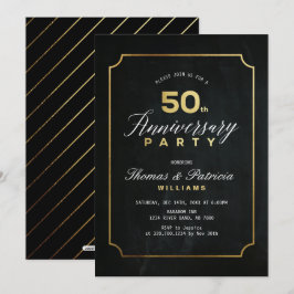 Typograph Gold 50. Hochzeitstag Einladung